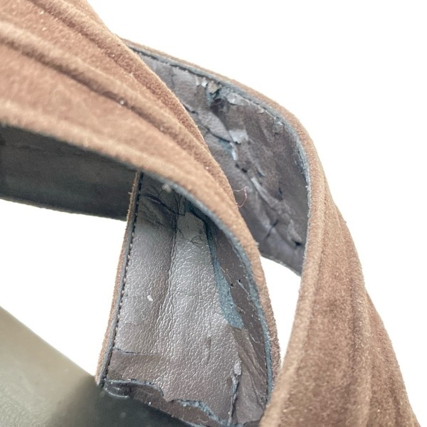 レリアン Leilian パンプス F - ダークブラウン レディース ウェッジソール/オープントゥ 靴_画像8