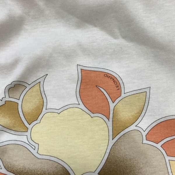 レオナールスポーツ LEONARD SPORT 長袖ポロシャツ サイズ42 L - 白×ダークブラウン×マルチ レディース 花柄 トップス_画像6