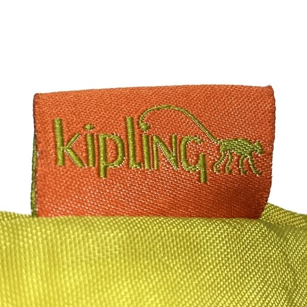 キプリング Kipling トートバッグ - イエローグリーン 編み込み バッグ_画像8