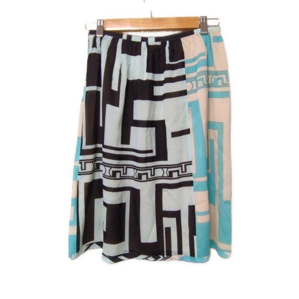 エミリオプッチ EMILIO PUCCI(PUCCI) スカート サイズUSA 4 - アイボリー×黒×マルチ レディース ひざ丈 美品 ボトムス_画像2
