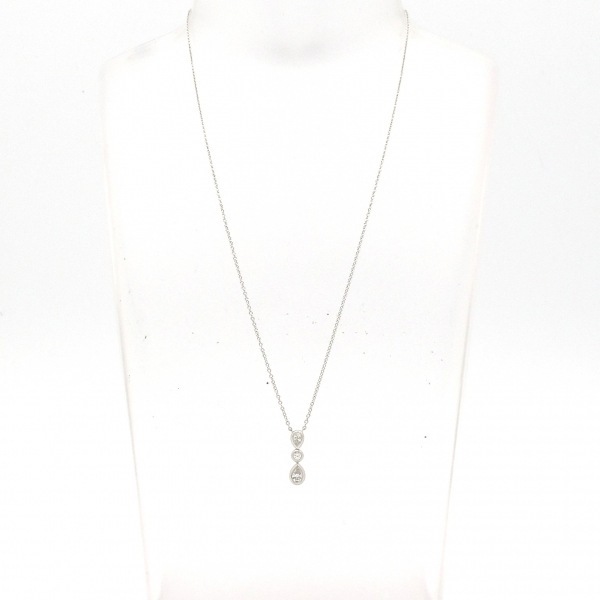 磨き済み■ティファニー TIFFANY&Co. ネックレス - Pt950×ダイヤモンド 3Pダイヤ/ペアシェイプ アクセサリー(首)_画像2