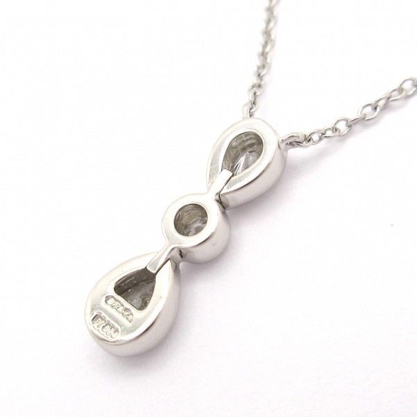 磨き済み■ティファニー TIFFANY&Co. ネックレス - Pt950×ダイヤモンド 3Pダイヤ/ペアシェイプ アクセサリー(首)_画像3