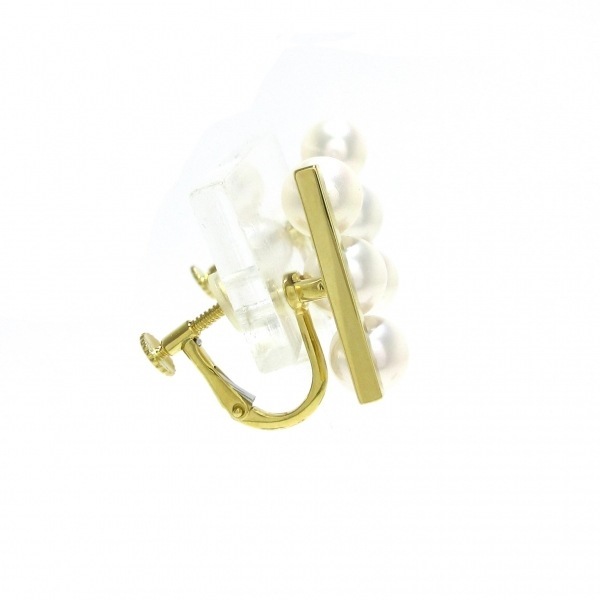 磨き済み■タサキシンジュ 田崎真珠/TASAKI イヤリング E-4315 バランス ネオ イヤリング K18YG×アコヤパール 直径約6.5mm/片側3Pパール_画像2