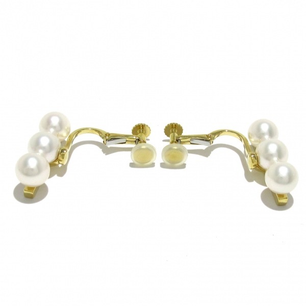 磨き済み■タサキシンジュ 田崎真珠/TASAKI イヤリング E-4315 バランス ネオ イヤリング K18YG×アコヤパール 直径約6.5mm/片側3Pパール_画像4