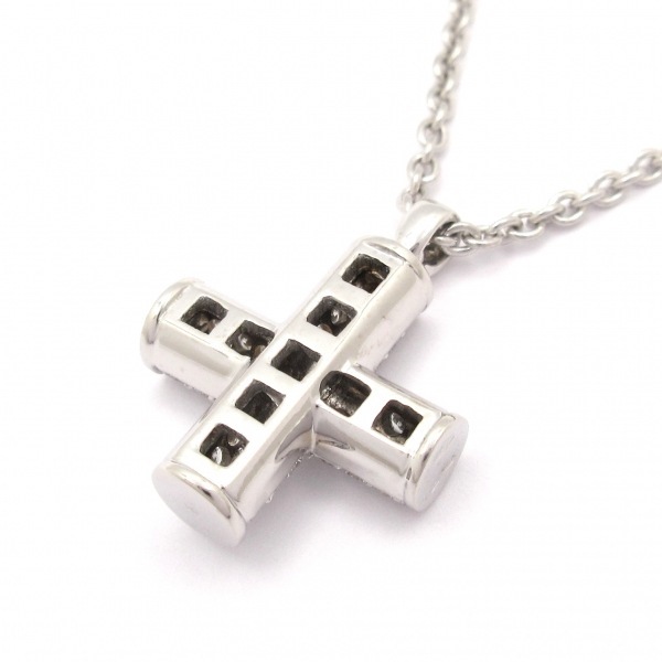 磨き済み■ブルガリ BVLGARI ネックレス グリーククロスダイヤ K18WG×ダイヤモンド アクセサリー（首）_画像3