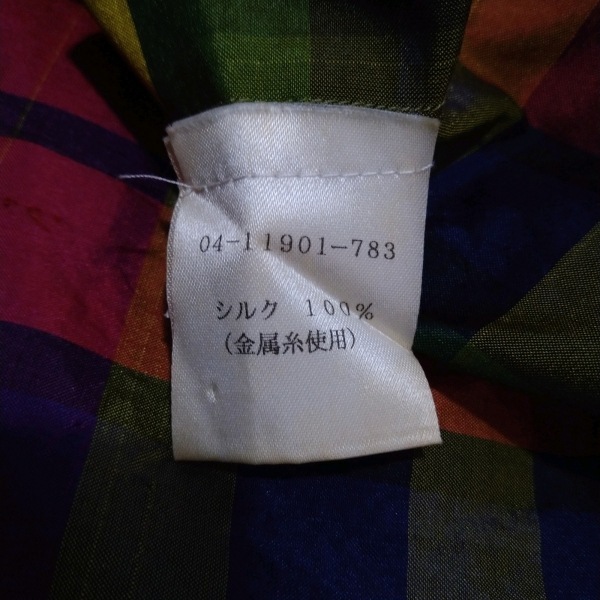 エトロ ETRO 長袖シャツブラウス サイズ42 M - カーキ×オレンジ×マルチ レディース シルク/チェック柄 美品 トップス_画像4