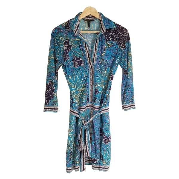 ビーシービージーマックスアズリア BCBGMAXAZRIA サイズXXS XS - ブルー×パープル×マルチ レディース 長袖/ひざ丈 ワンピース_画像1