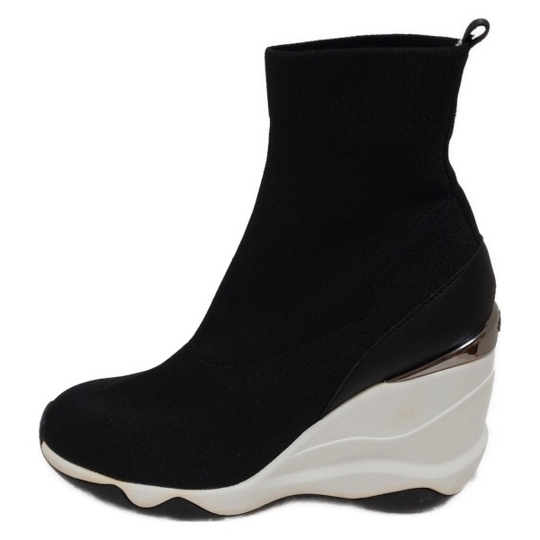 ダイアナ DIANA ショートブーツ 22.5 レザー 黒 レディース +diana/ウェッジソール 靴_画像1