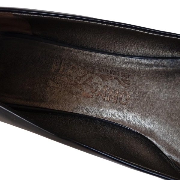 サルバトーレフェラガモ FERRAGAMO/SalvatoreFerragamo フラットシューズ 7 C - レザー 黒 レディース 靴_画像5