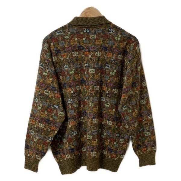 ミッソーニ MISSONI 長袖セーター/ニット サイズS - ダークブラウン×グリーン×マルチ メンズ レギュラーカラー/EXAMPLE トップス_画像2