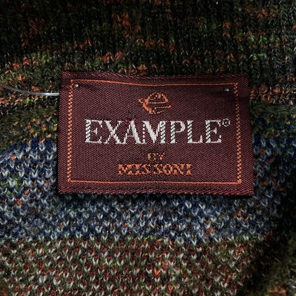 ミッソーニ MISSONI 長袖セーター/ニット サイズS - ダークブラウン×グリーン×マルチ メンズ レギュラーカラー/EXAMPLE トップス_画像3
