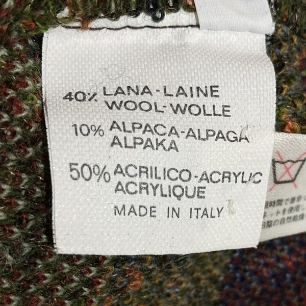 ミッソーニ MISSONI 長袖セーター/ニット サイズS - ダークブラウン×グリーン×マルチ メンズ レギュラーカラー/EXAMPLE トップス_画像4