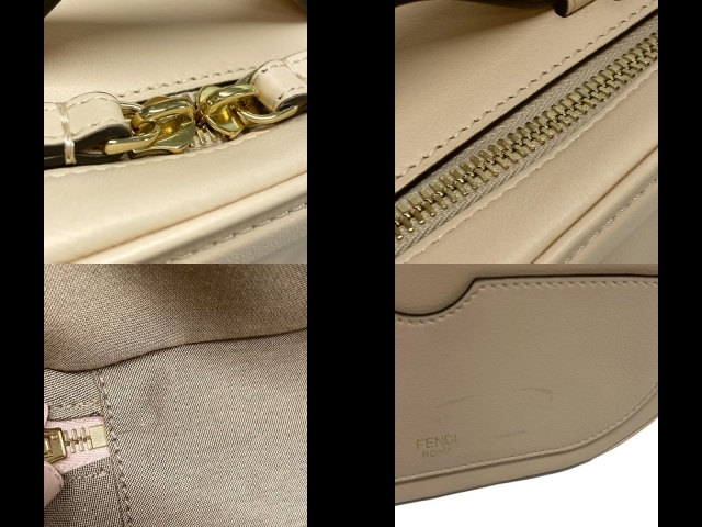フェンディ FENDI ショルダーバッグ 8BS058 オーロック カメラケース スモール レザー ベージュ 美品 バッグ_画像10