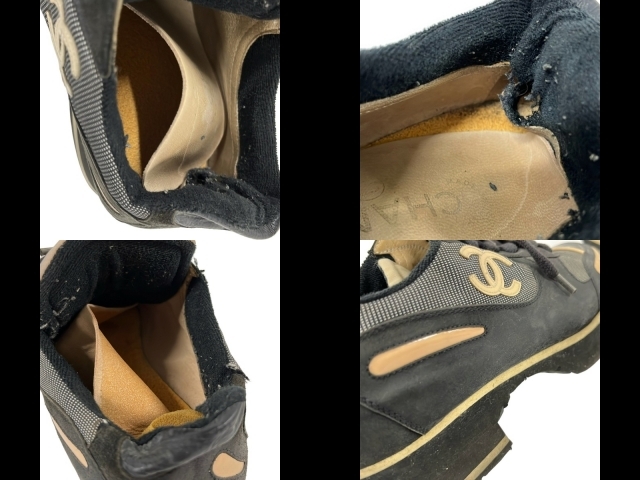  Chanel CHANEL спортивные туфли - чёрный × белый × Pink Lady -s здесь Mark обувь 