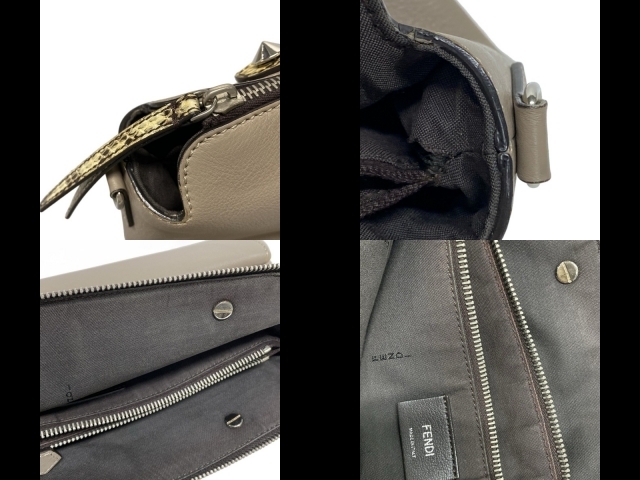 フェンディ FENDI ハンドバッグ 8BL124 バイザウェイ レザー グレー×ベージュ バッグ_画像10