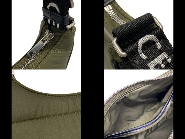 セリーヌ CELINE ショルダーバッグ 196972DLI.15KH アヴァ ウィズ ストラップ レザー ダークグリーン×黒 美品 バッグ_画像10