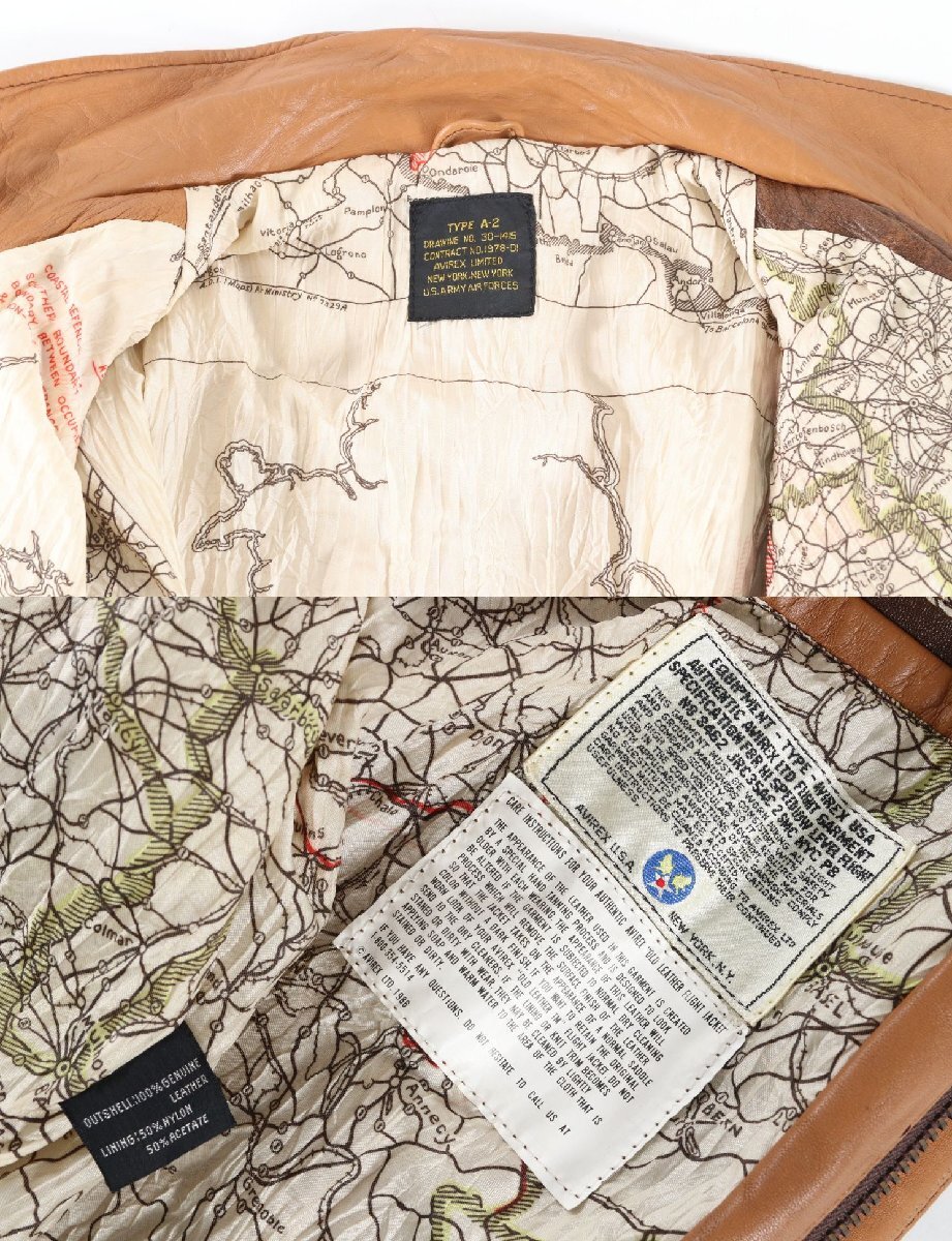 AVIREX アヴィレックス A-2 レザー ジャケット サイズ不明 メンズ アウター ブラウン 9024-AM_画像4