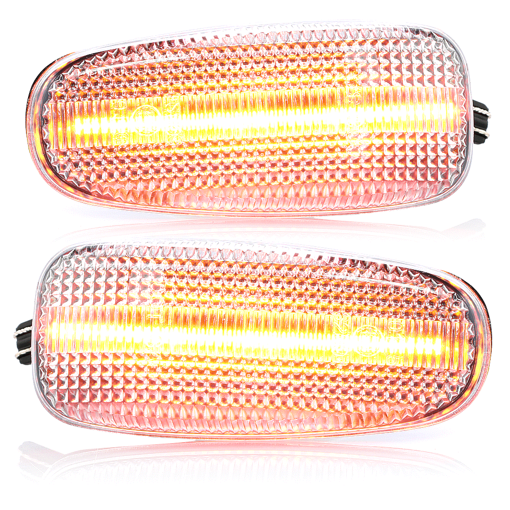 Mercedes Benz W210 W170 W208 W638 волокно LED последовательный передний боковой маркер (габарит) бесцветные линзы левый правый 1 комплект