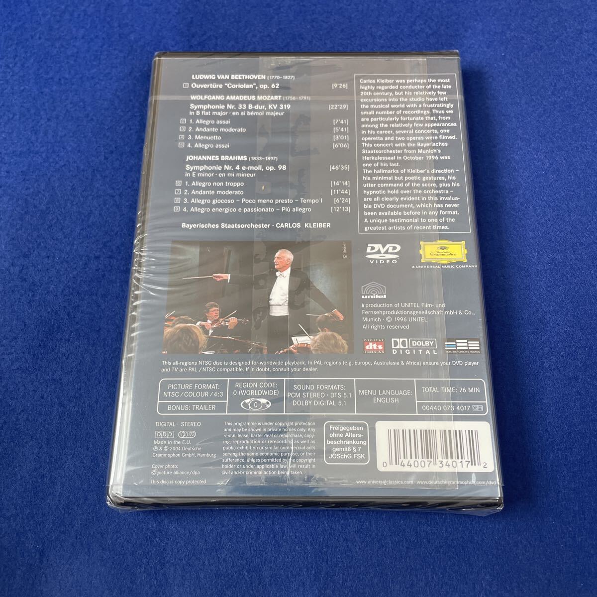 カルロス・クライバー◇バイエルン国立管弦楽団◇ベートーヴェン◇コリオラン序曲◇モーツァルト◇ブラームス◇DVD◇未開封_画像2