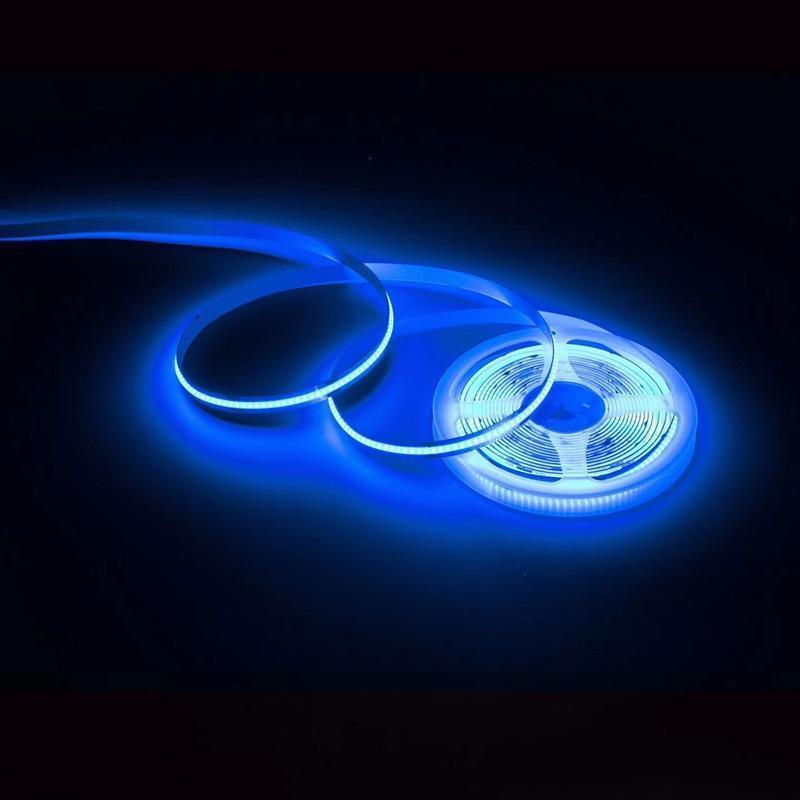 COB LEDテープライト 5m ブルー 青 12V 480連/m 面発光 IP65防水 両面テープ付 切断可能 車 看板装飾 管理A3_画像1