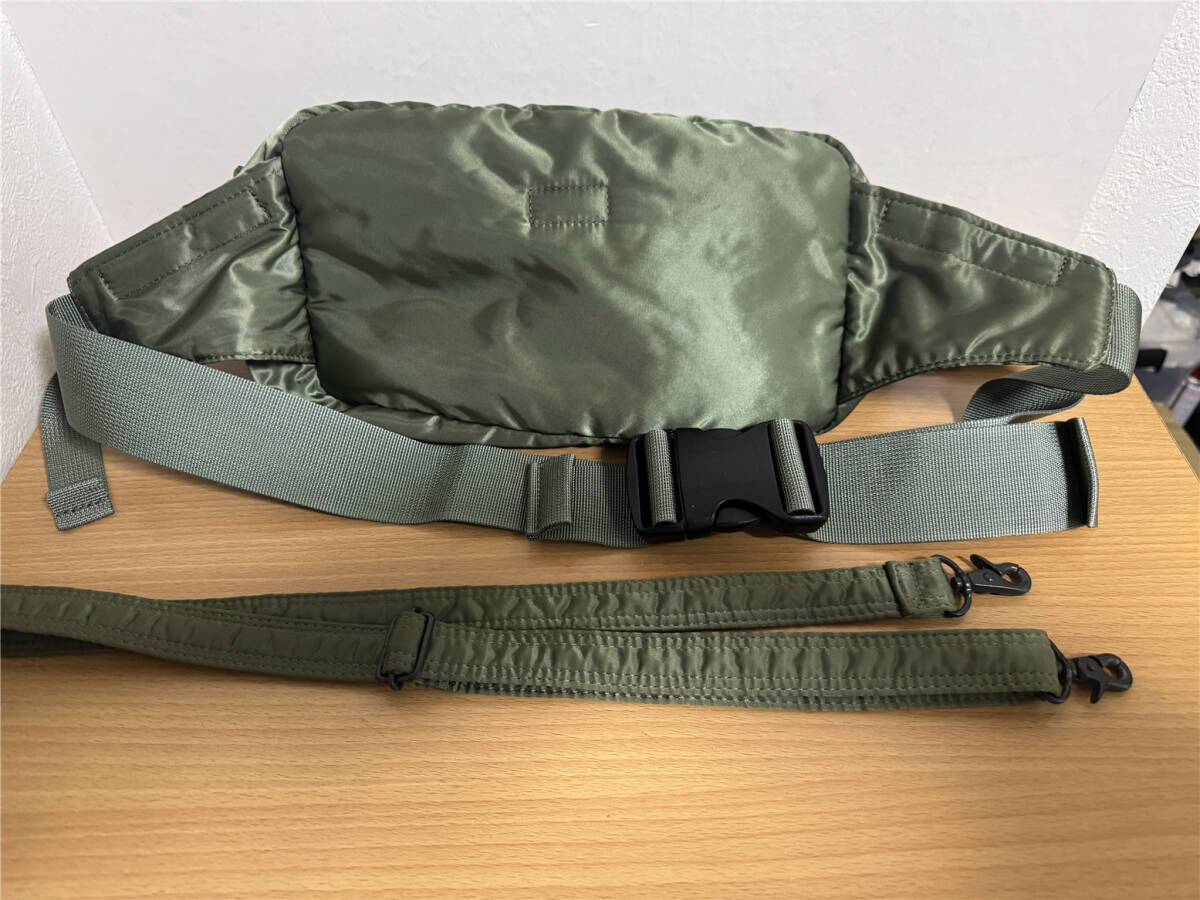 定番人気●極美品●吉田カバン ポーター PORTER TANKER タンカー 2way ウエストバッグ セージグリーン_画像10