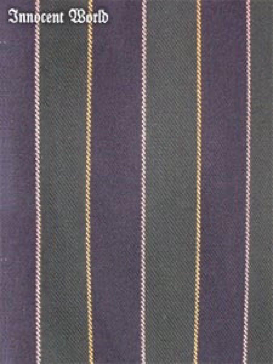 Innocent World ストライプレースアップスカート ネイビー×グリーン ワンサイズ クラシカルロリィタ スカート ロリータ_画像3