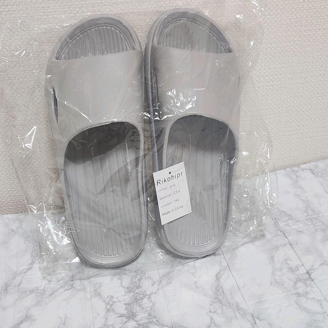 日本製 屋内用 厚底エアーサンダル グレー 軽量 ベランダ お風呂 抗菌 26.0-27.0㎝_画像7
