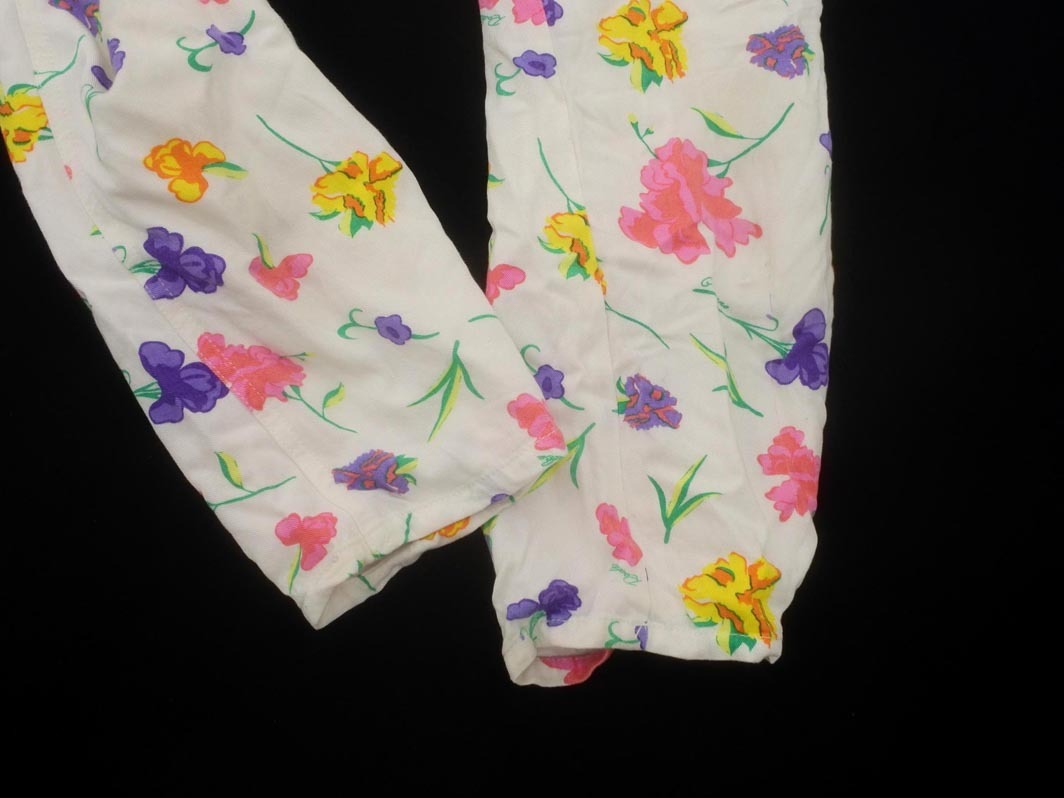 RODEO CROWNS ロデオクラウンズ 花柄 サロペット オーバーオール sizeS/白 ◇■ ☆ fja1 レディース_画像2