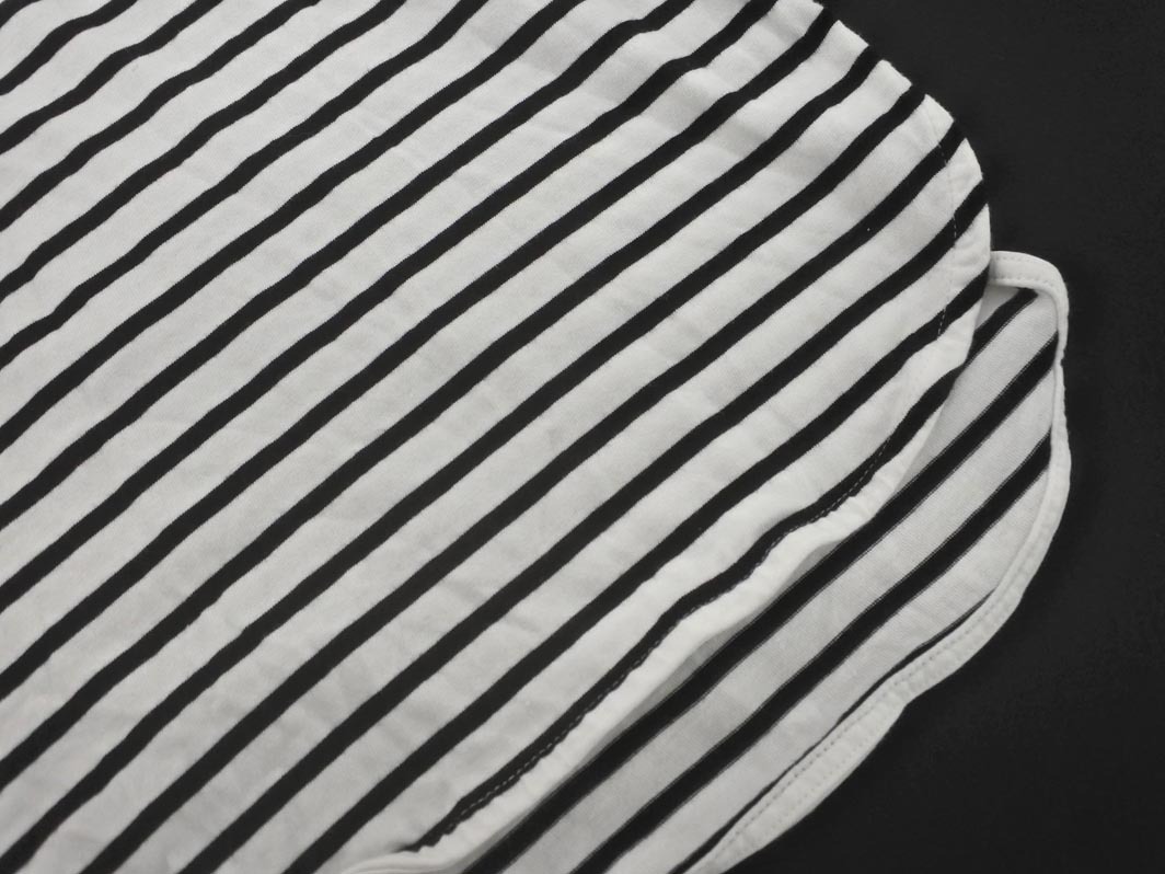 LEPSIM レプシィムローリーズファーム ボーダー サイドスリット ロング カットソー sizeFT/白ｘ黒 ◇■ ☆ fja1 レディース_画像2