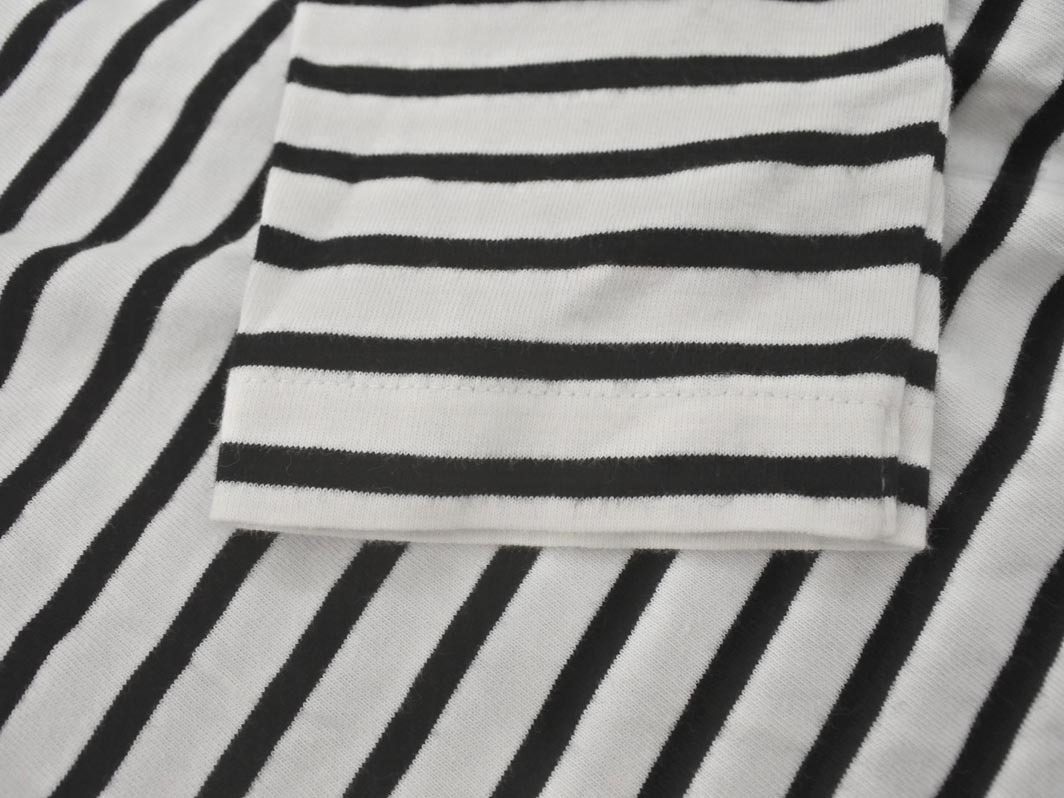 LEPSIM レプシィムローリーズファーム ボーダー サイドスリット ロング カットソー sizeFT/白ｘ黒 ◇■ ☆ fja1 レディース_画像4