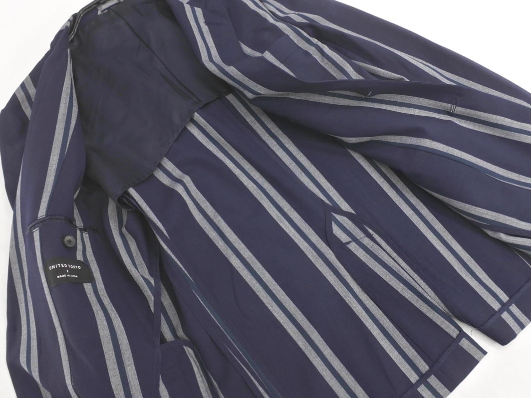UNITED TOKYO ユナイテッドトウキョウ ストライプ ジャケット size2/紺xグレーx緑 ■◇ ☆ fid0 メンズ_画像5