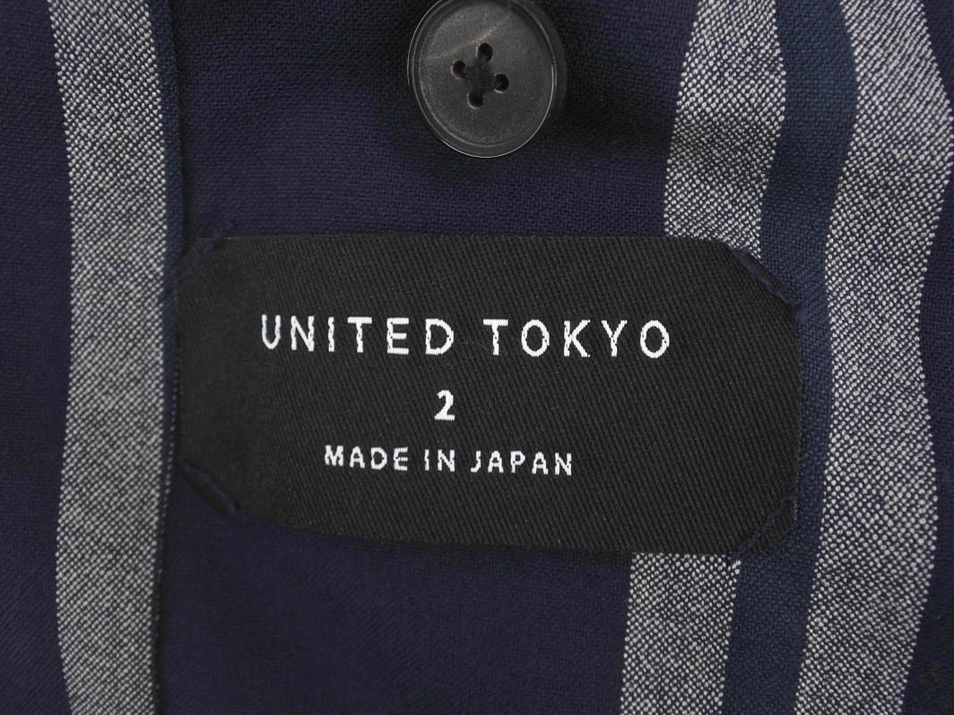 UNITED TOKYO ユナイテッドトウキョウ ストライプ ジャケット size2/紺xグレーx緑 ■◇ ☆ fid0 メンズ_画像6
