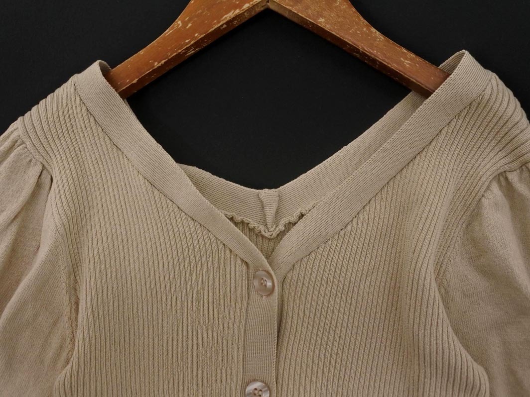  кошка pohs OK AZUL BY MOUSSY azur bai Moussy объем рукав кардиган sizeM/ бежевый *# * fja1 женский 