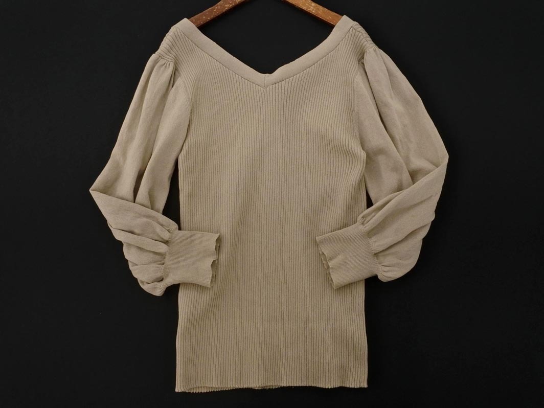  кошка pohs OK AZUL BY MOUSSY azur bai Moussy объем рукав кардиган sizeM/ бежевый *# * fja1 женский 