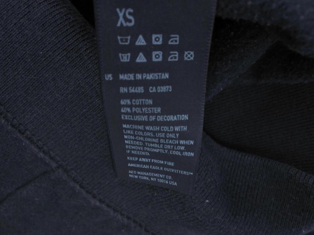 AMERICAN EAGLE アメリカンイーグル 裏起毛 ジップアップ パーカー sizeXS/黒 ◇■ ☆ fja1 レディース_画像5