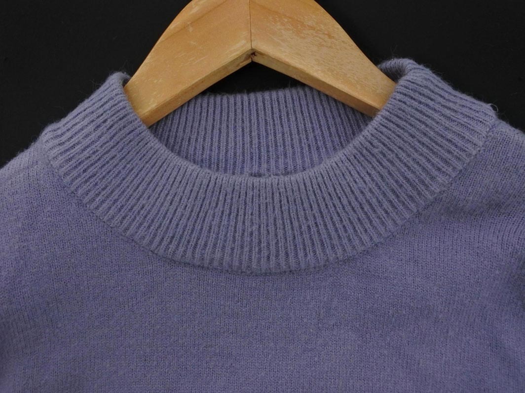 INGNI イング ボリュームスリーブ レース パール ニット セーター sizeM/ブルーグレー ◇■ ☆ fja1 レディース_画像3