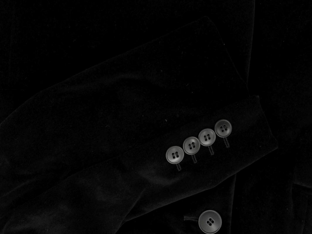 agnes b アニエスベー 大きいサイズ ベロア テーラード ジャケット size48/黒 ◇■ ☆ fja1 メンズ_画像3