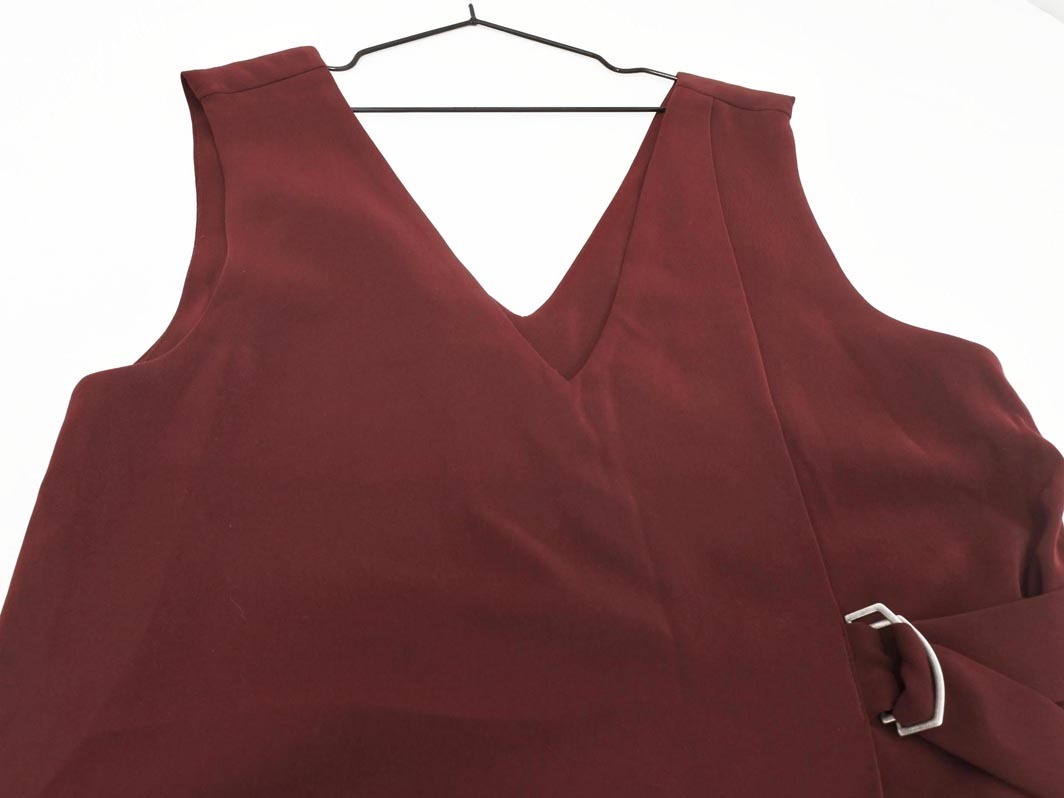 KBF ケービーエフ アーバンリサーチ ジャンパー スカート Vネック ワンピース sizeONE/赤 ◇■ ☆ fja3 レディース_画像3