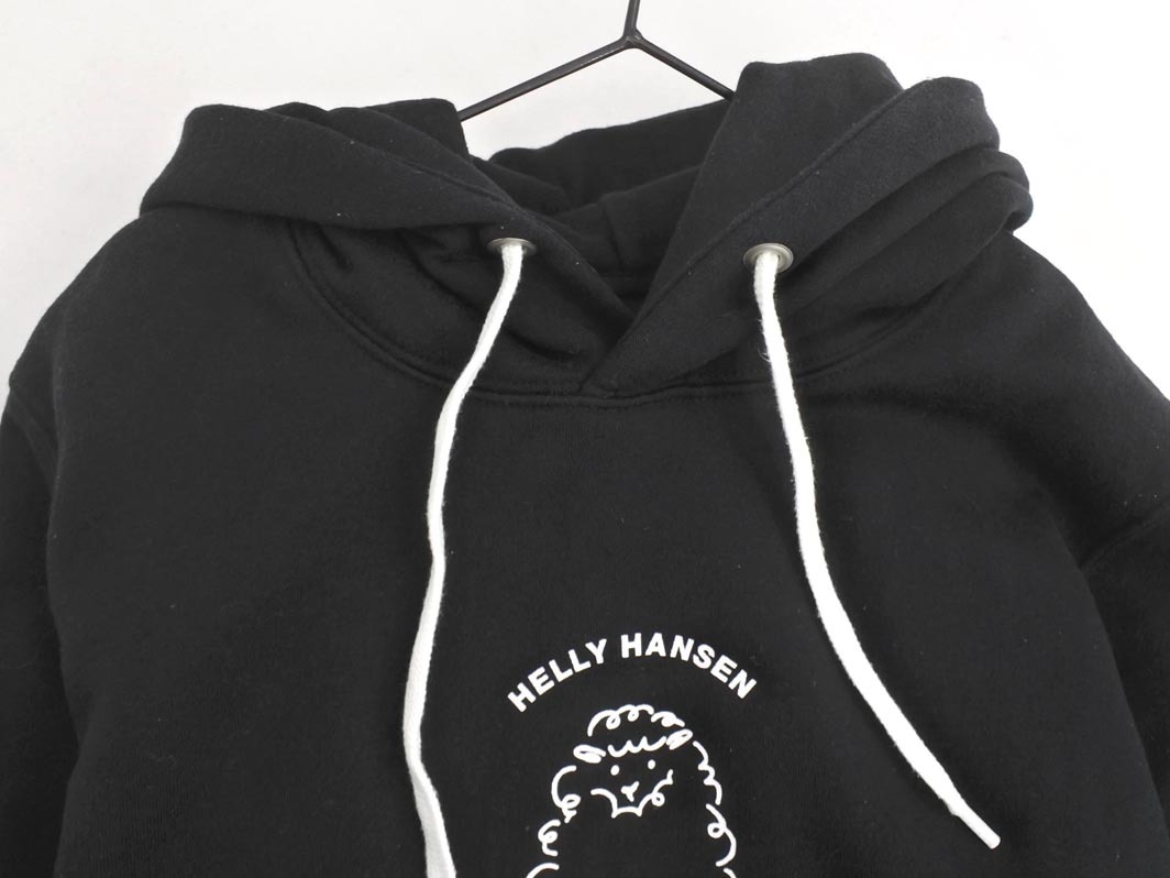 HELLY HANSEN ヘリーハンセン 裏起毛 プリント プルオーバー パーカー sizeWL/黒 ◇■ ☆ fja2 レディース_画像3