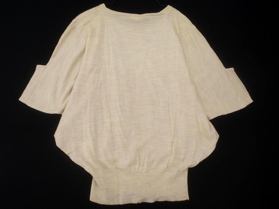 NATURAL BEAUTY BASIC ナチュラルビューティーベーシック ウール100% ドルマン ニット セーター sizeM/ベージュ ◇■ ☆ fja2 レディース_画像4