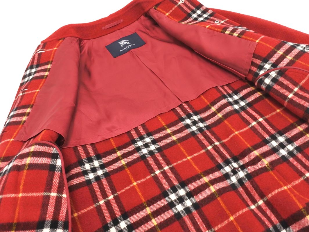 BURBERRY バーバリー カシミヤ混 コート size9/赤 ◇■◎ ☆ fja2 レディース_画像5