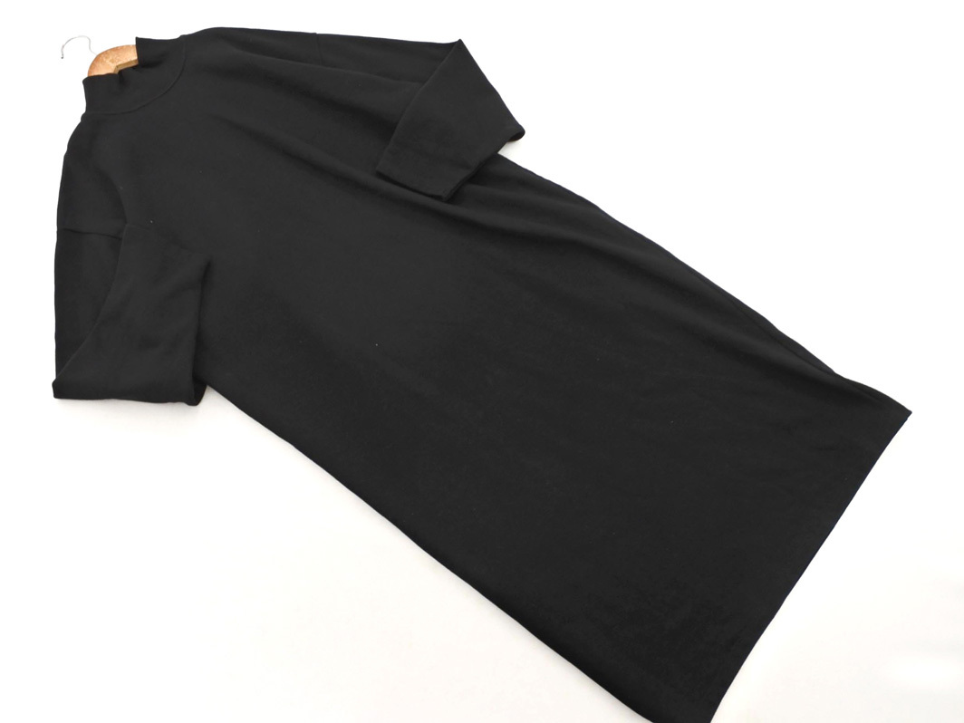 ZARA TRF ザラ トラファ 裏起毛 ハイネック Iライン ワンピース sizeM/黒 ◇■ ☆ fja2 レディース_画像1