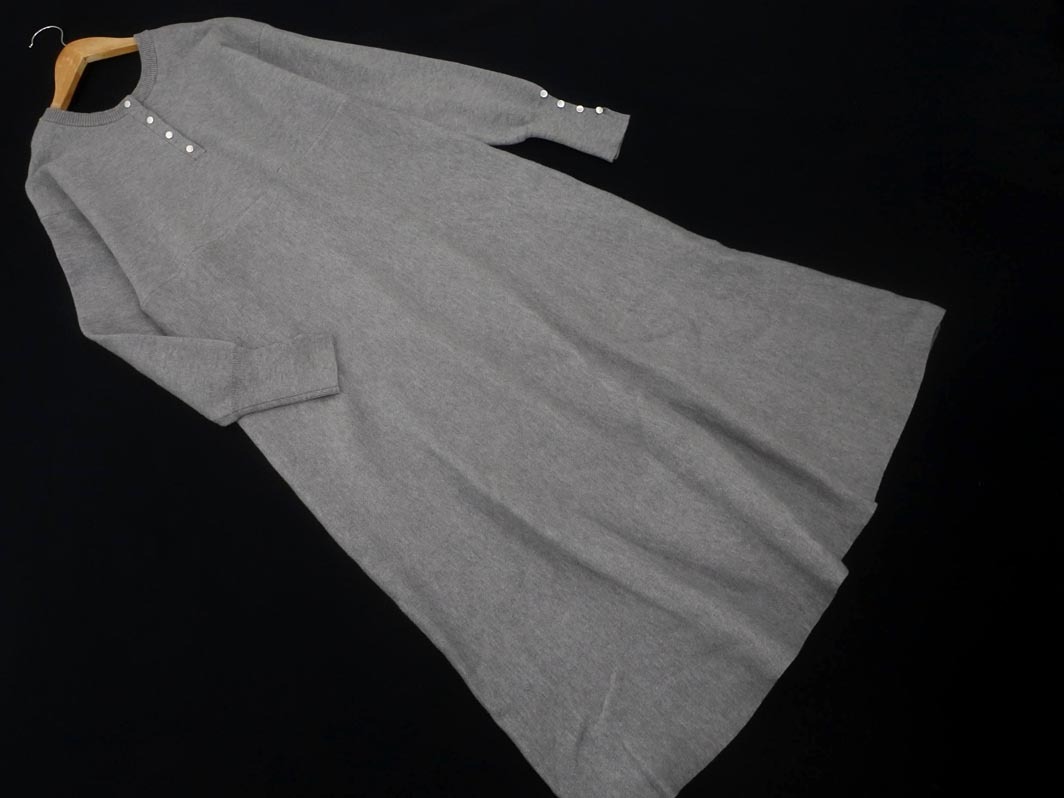 LOWRYS FARM ローリーズファーム ロング ニット ワンピース sizeF/グレー ◇■ ☆ fja3 レディース_画像1