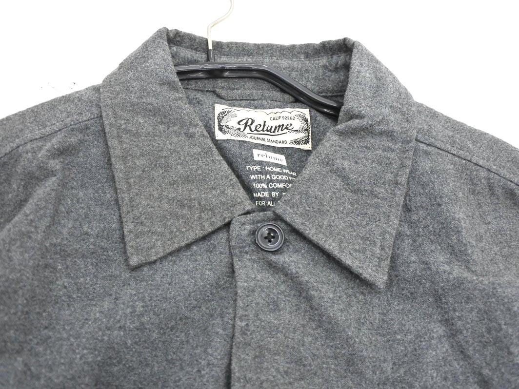 JOURNAL STANDARD relume ジャーナルスタンダードレリューム ロング シャツ sizeM/グレー ◇■ ☆ fja3 メンズ_画像3