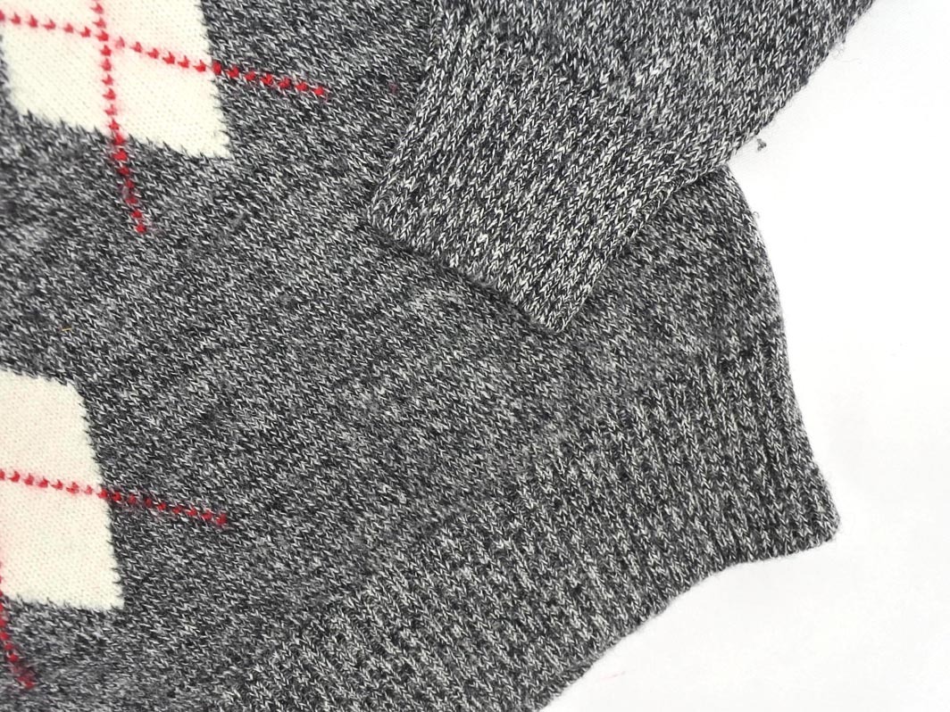 23区 SPORT 23区 スポーツ ウール100% アーガイル ニット セーター size2/グレー ◇■ ☆ fja3 メンズ_画像3