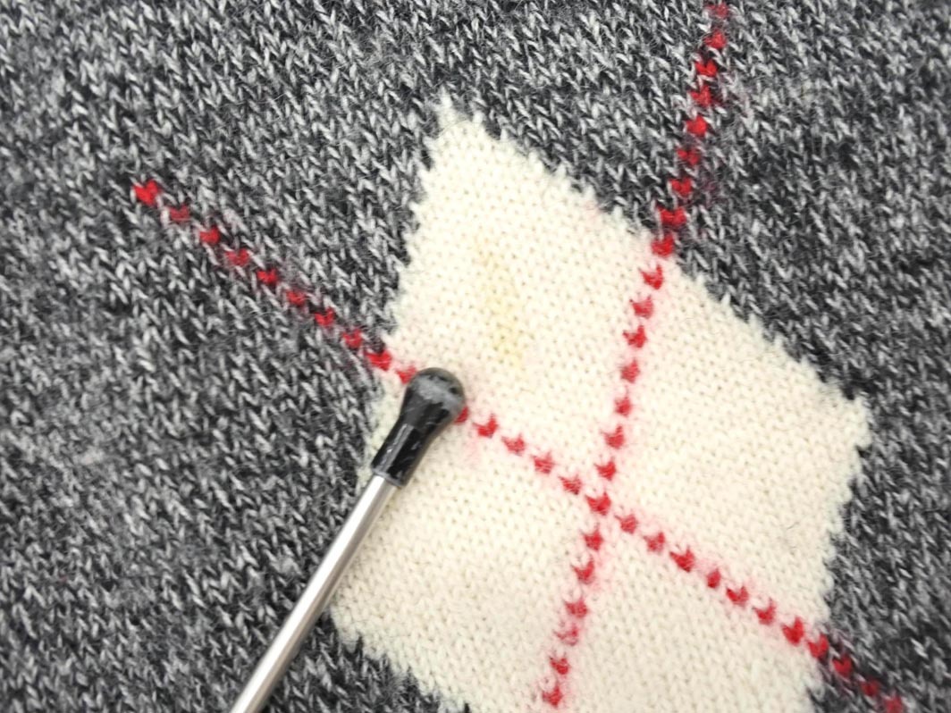 23区 SPORT 23区 スポーツ ウール100% アーガイル ニット セーター size2/グレー ◇■ ☆ fja3 メンズ_画像6