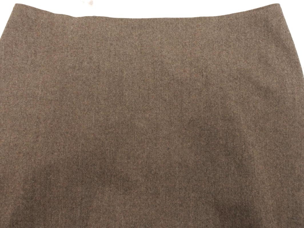 Deuxieme Classe ドゥーズィエムクラス ウール100% フリル タイト スカート size38/茶 ◇■ ☆ fja2 レディース