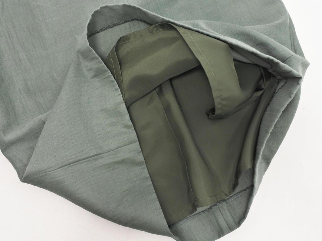 ANAYI アナイ リネン混 袖レース Iライン ワンピース size34/緑 ■◆ ☆ ffa6 レディース_画像4