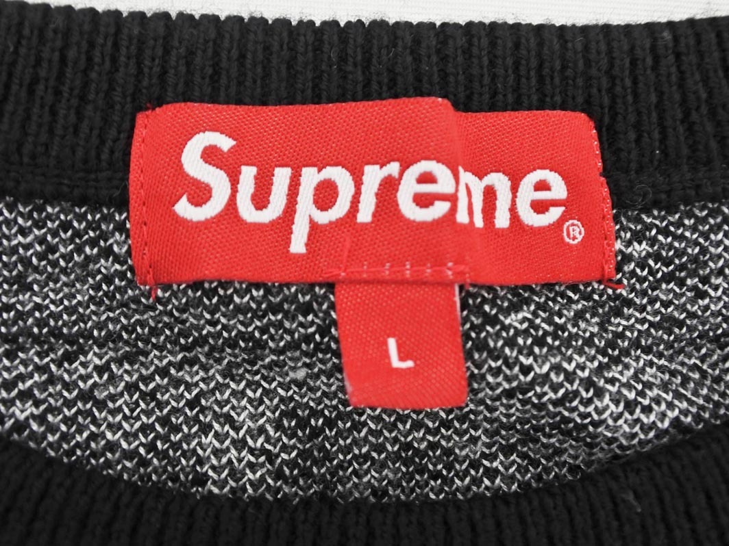 Supreme シュプリーム ニュースペーパー ニット セーター sizeL/白ｘ黒 ■■◎ ☆ fia4 メンズ_画像4