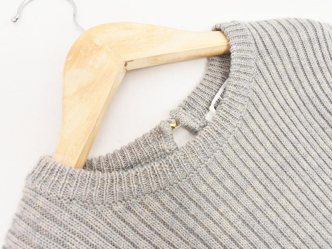 ナチュラルビューティーベーシック ウール混 ニット ドッキング ワンピース sizeM/グレーｘ黒 ◇■ ☆ fib2 レディース_画像2